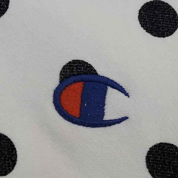 Vintage Y2K Champion Polka-Dot Hoodie Womens Medium 19x21 Reverse-Weave - Picture 3 of 13